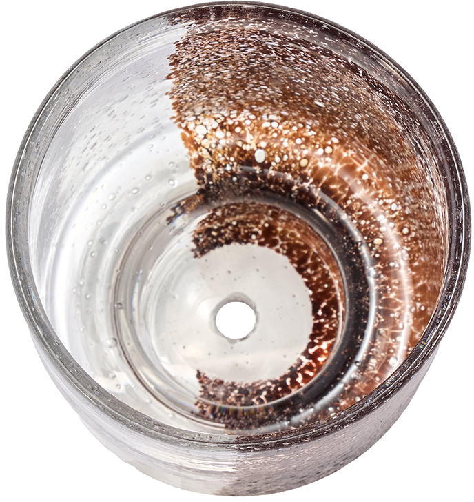 【個人宅不可】DGガラスステップポット&ソーサー10xH12 クリアMB