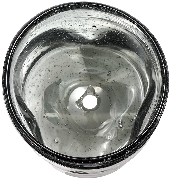 【個人宅配送不可】DGガラスナローポット&ソーサーφ10xH10 グレイ