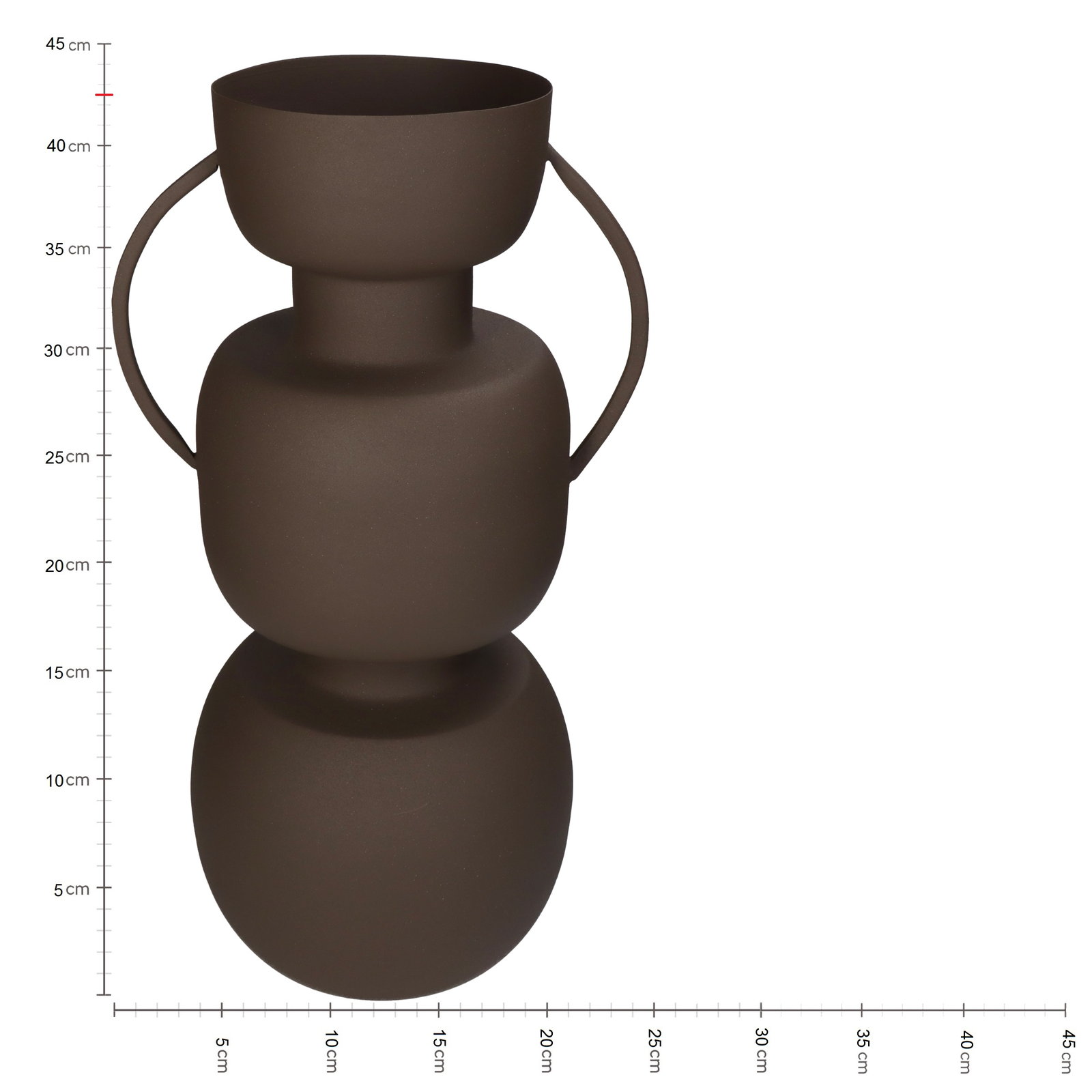 Vase Iron Brown 17x17x40.5cm