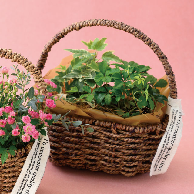 ハンドルカゴバッグナチュラルオーバル