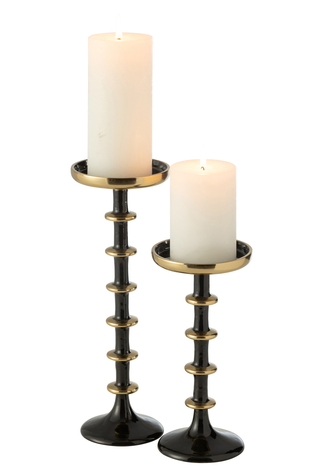 CANDLE HOL METAL BLA/GOL