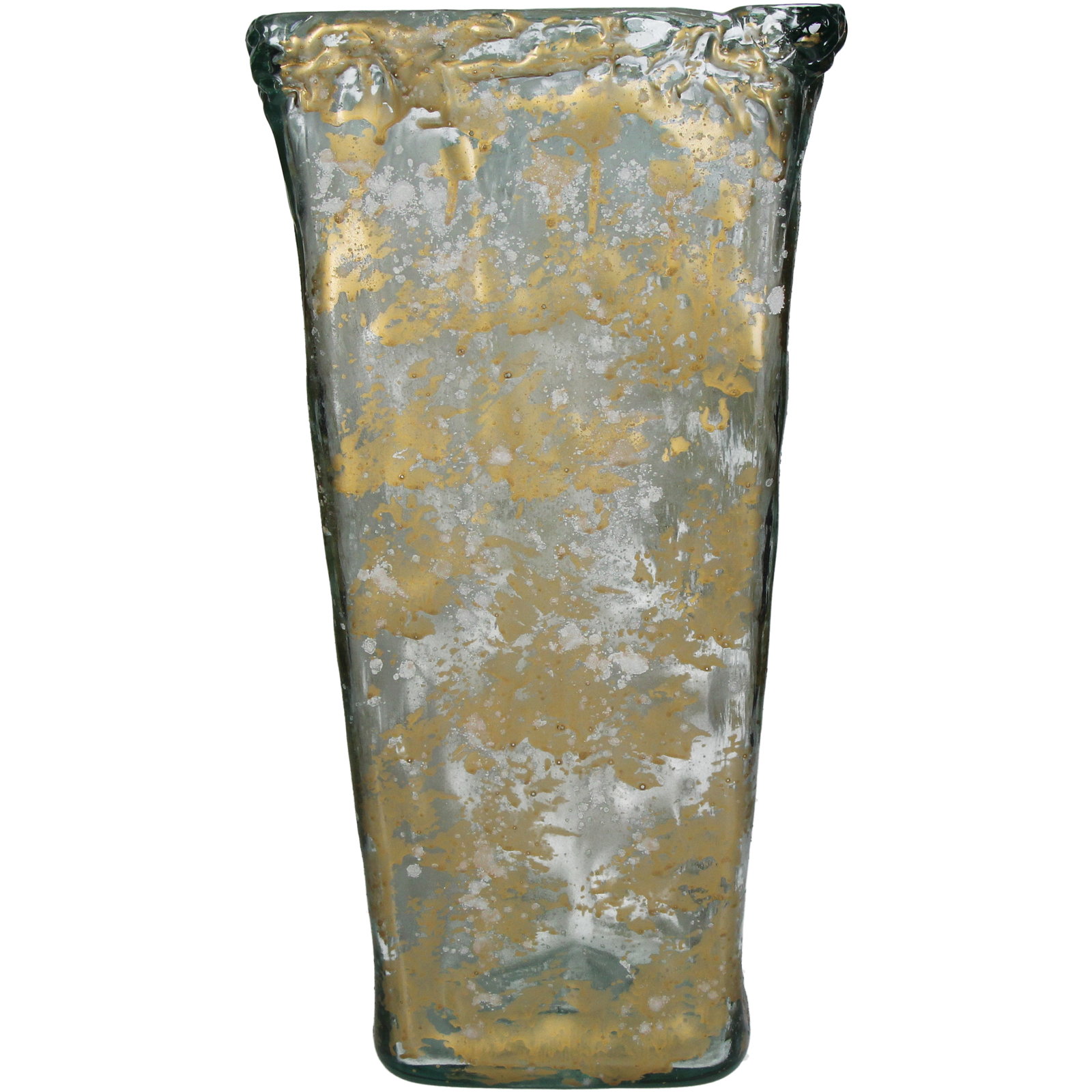 Vase Recycled Glass Gold 20x20x40cm