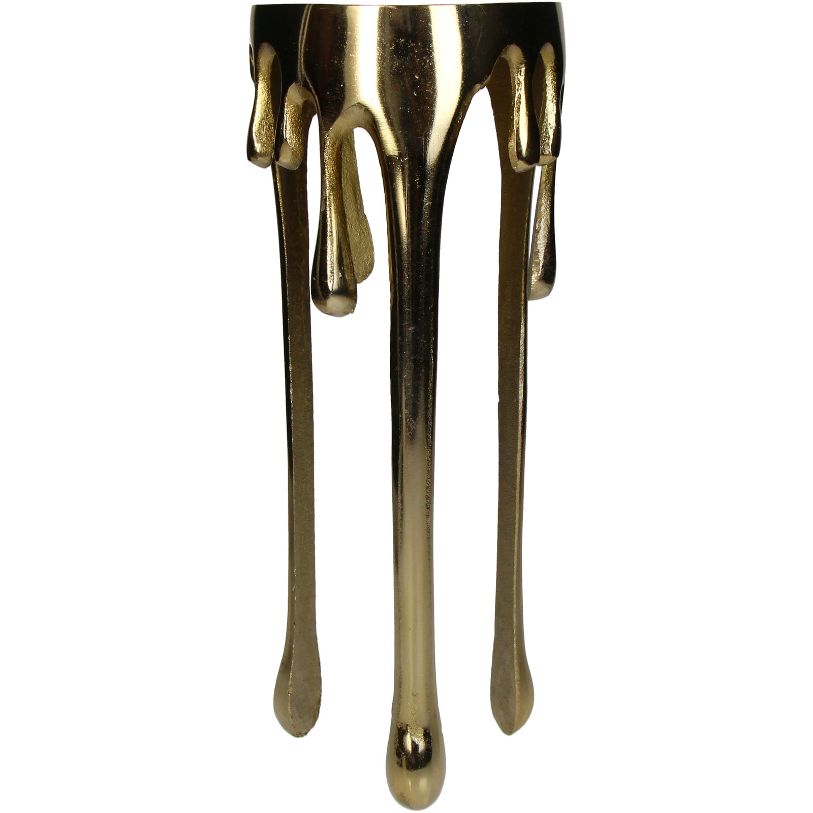 Candle Holder Drip Aluminium Gold 12x12x32cm