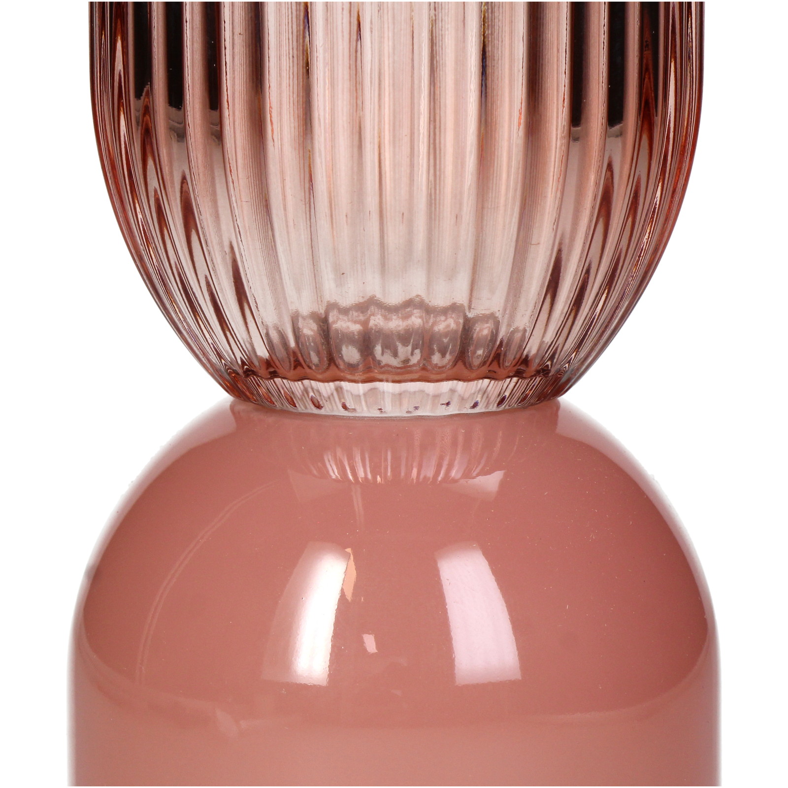 Vase Glass Peach 8x8x30cm