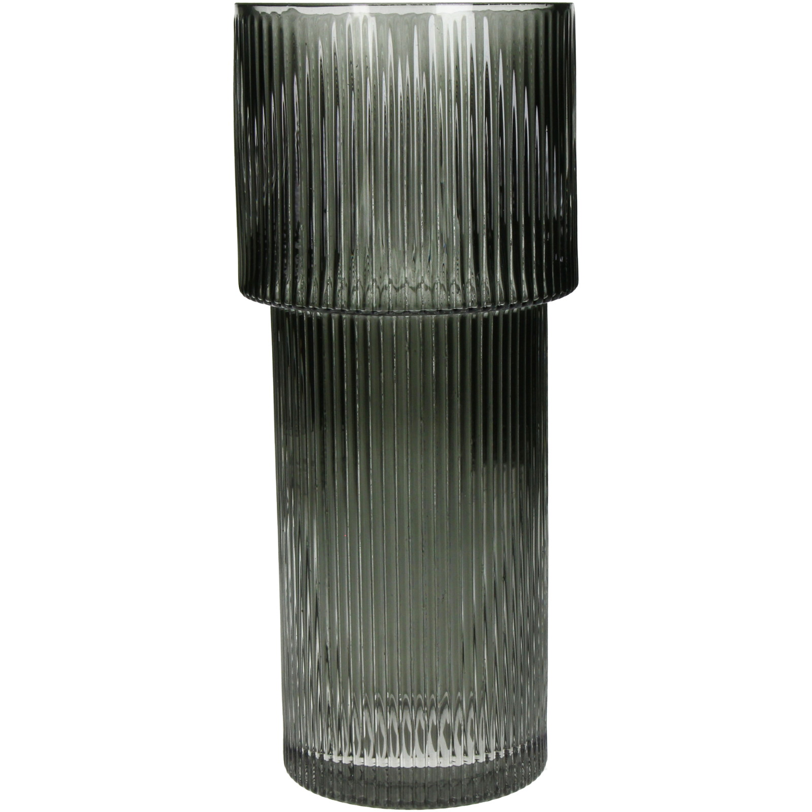 ■Vase Stripe Glass Grey