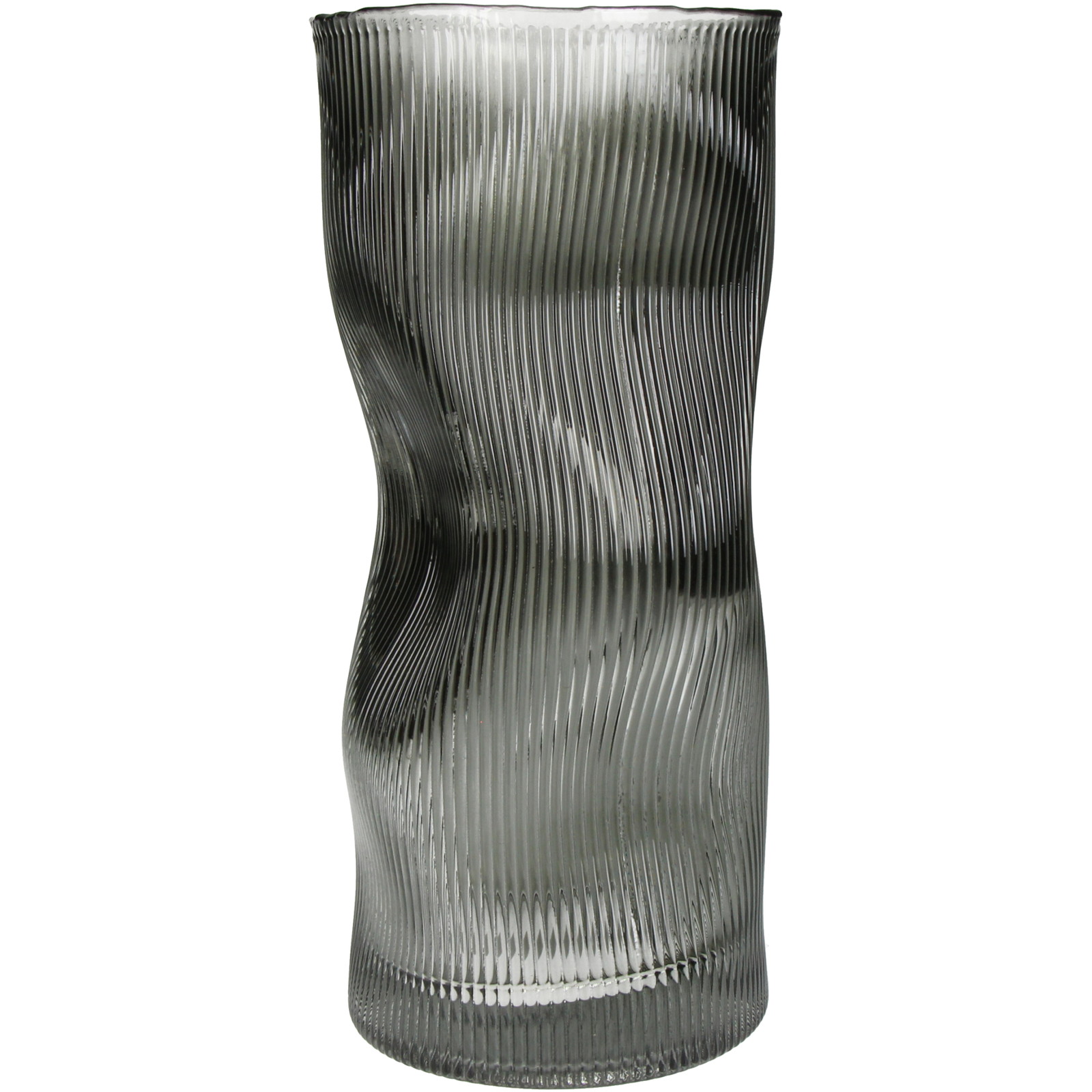 ■Vase Stripe Glass Grey