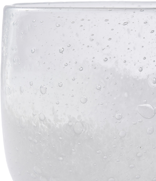 【個人宅不可】DGガラスボウルポット&ソーサー12(10)xH10 クリアホワイト