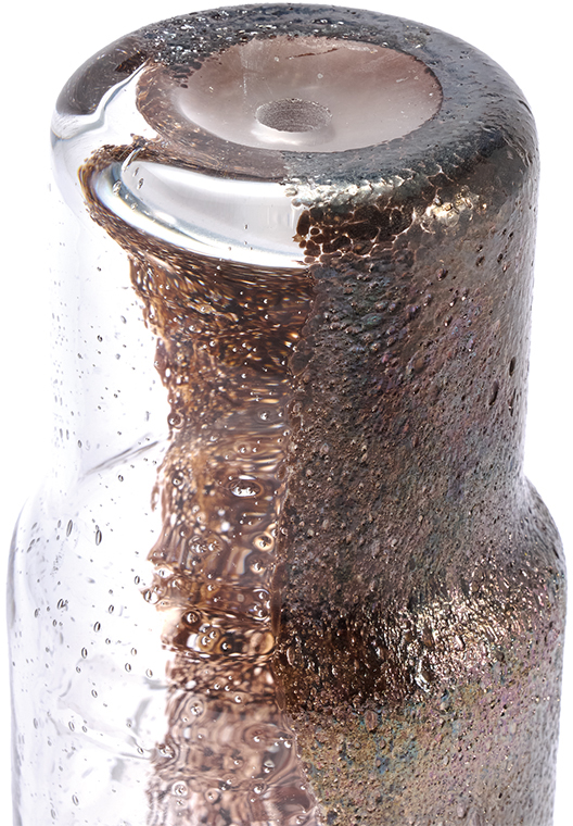 【個人宅不可】DGガラスステップロングポット&ソーサー8.5xH16 クリアMB