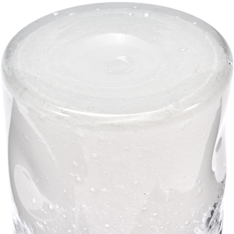 【個人宅不可】DGガラスナローポット&ソーサー10xH10 クリアホワイト