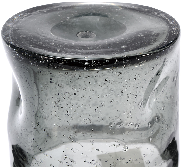 【個人宅配送不可】DGガラスナローポット&ソーサーφ10xH10 グレイ