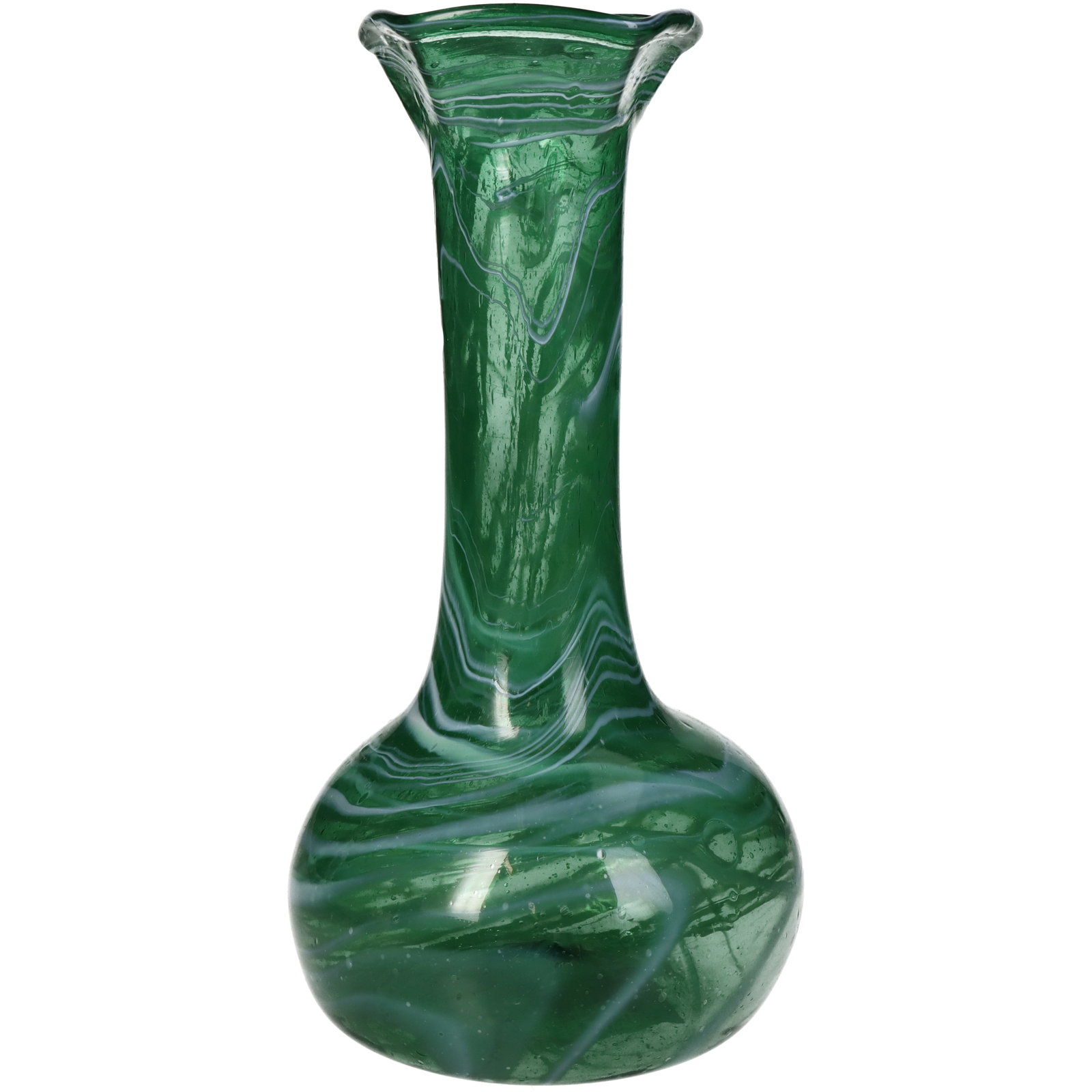 Vase Glass Green 11x11x20cm