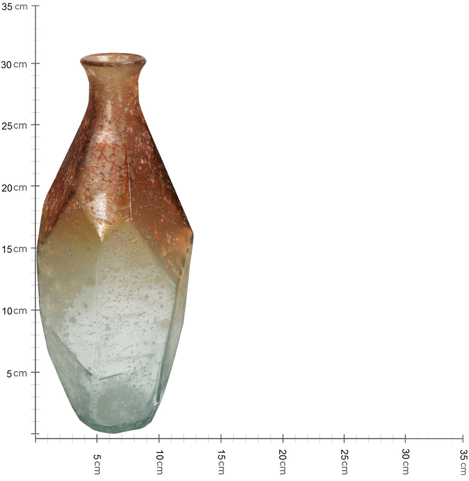 Vase Recycled Glass Ochre 13x13xx31cm