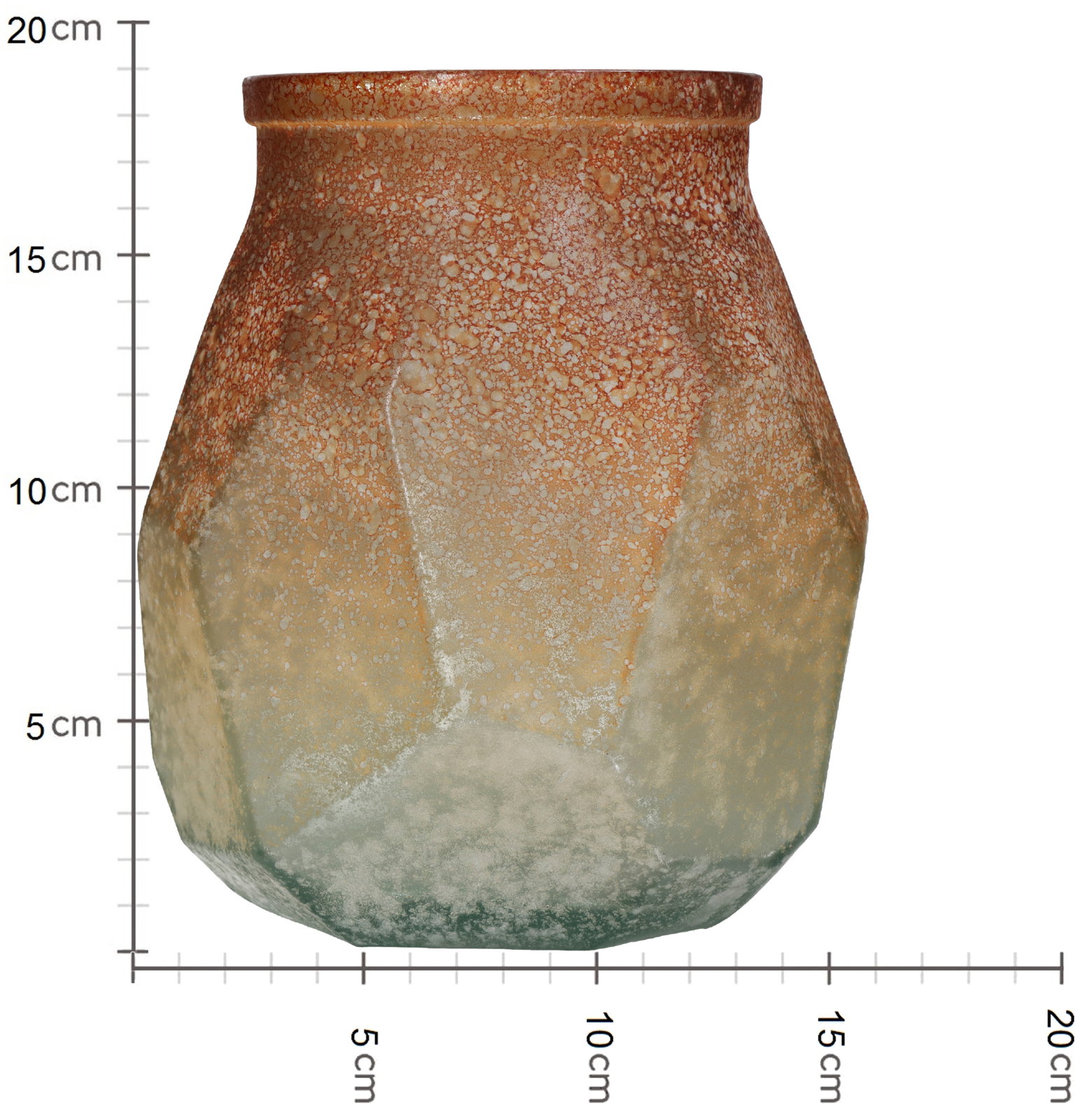 Vase Recycled Glass Ochre 17x17x19cm