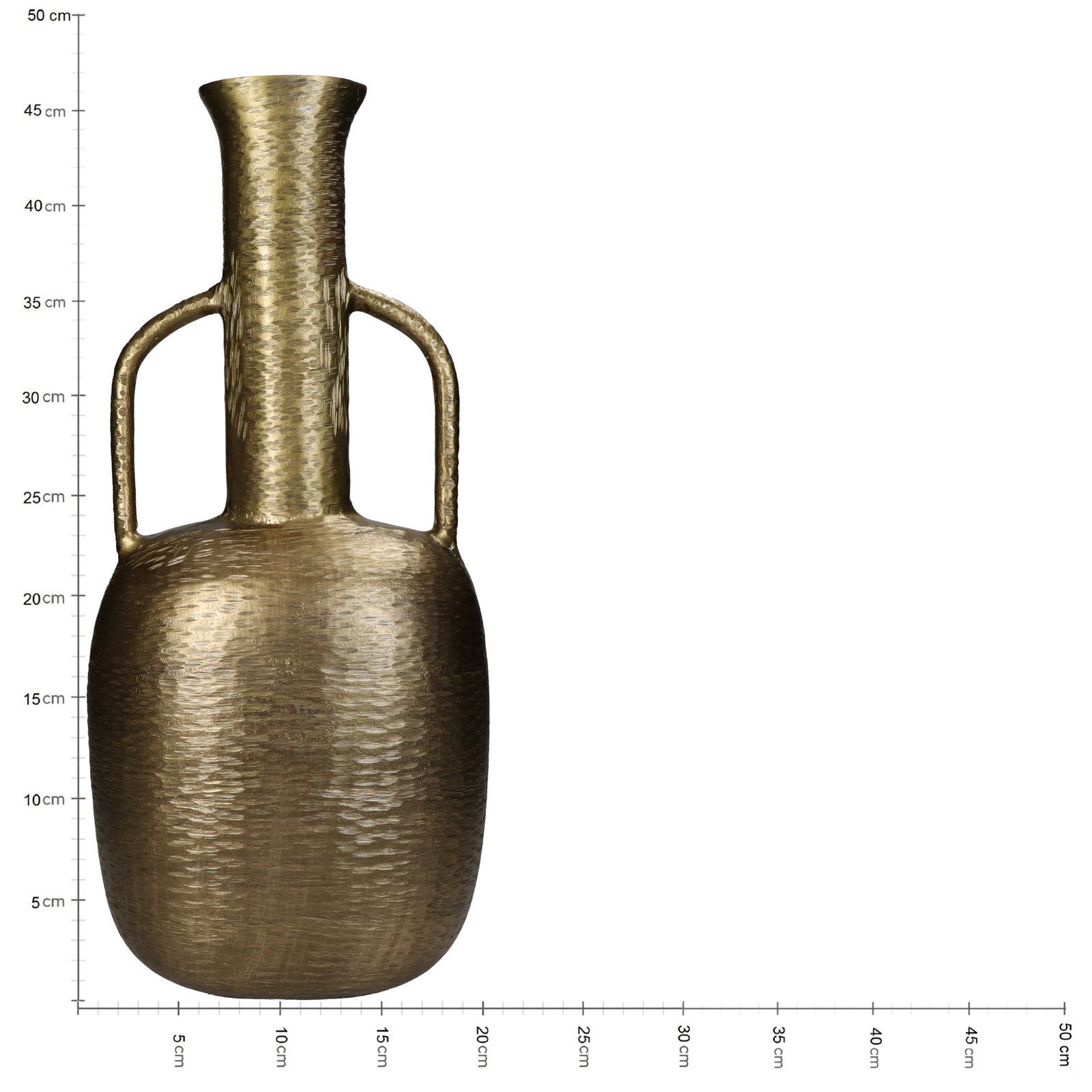 Vase Aluminium Gold 21x15x47cm