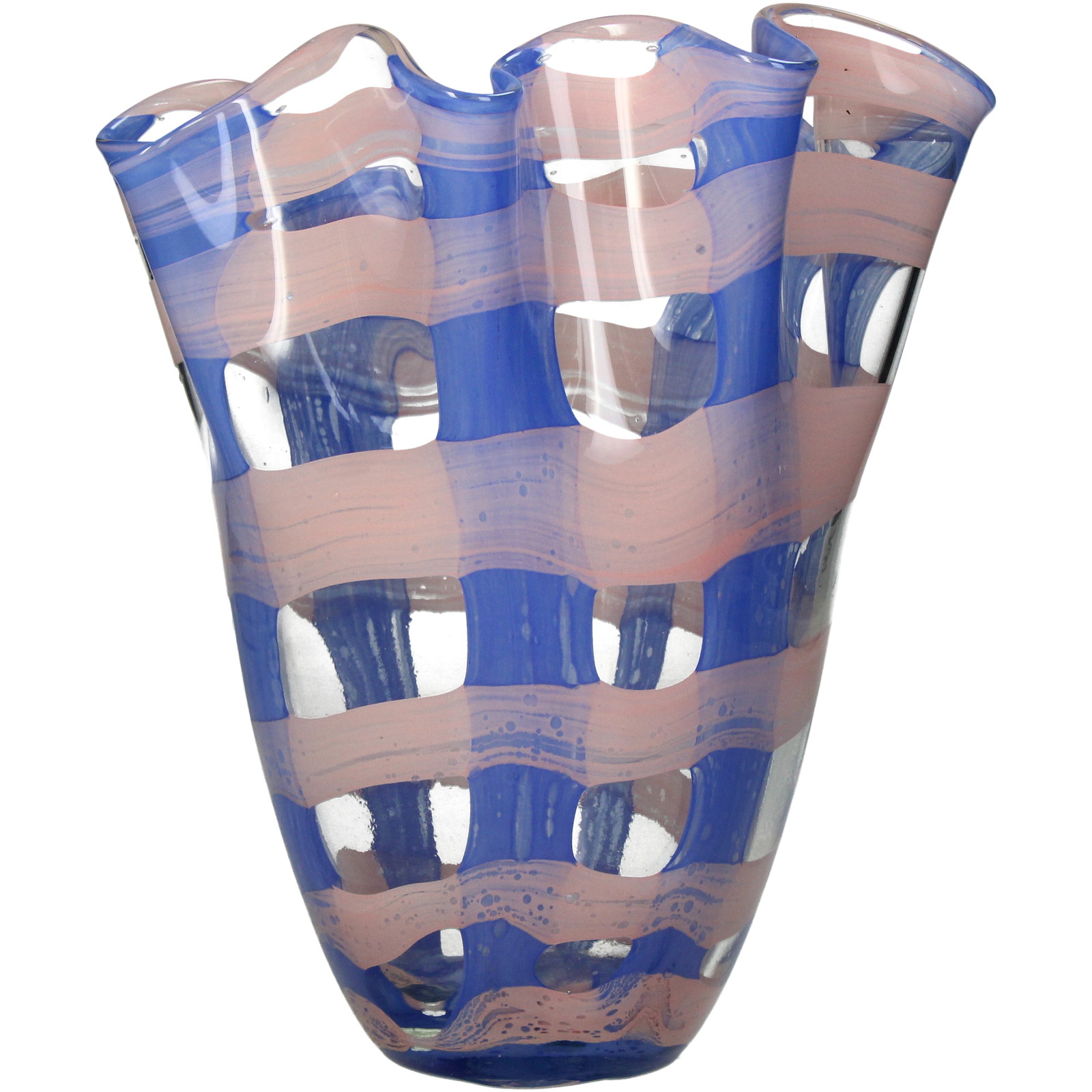 Vase Glass Blue 21x21x24.5cm