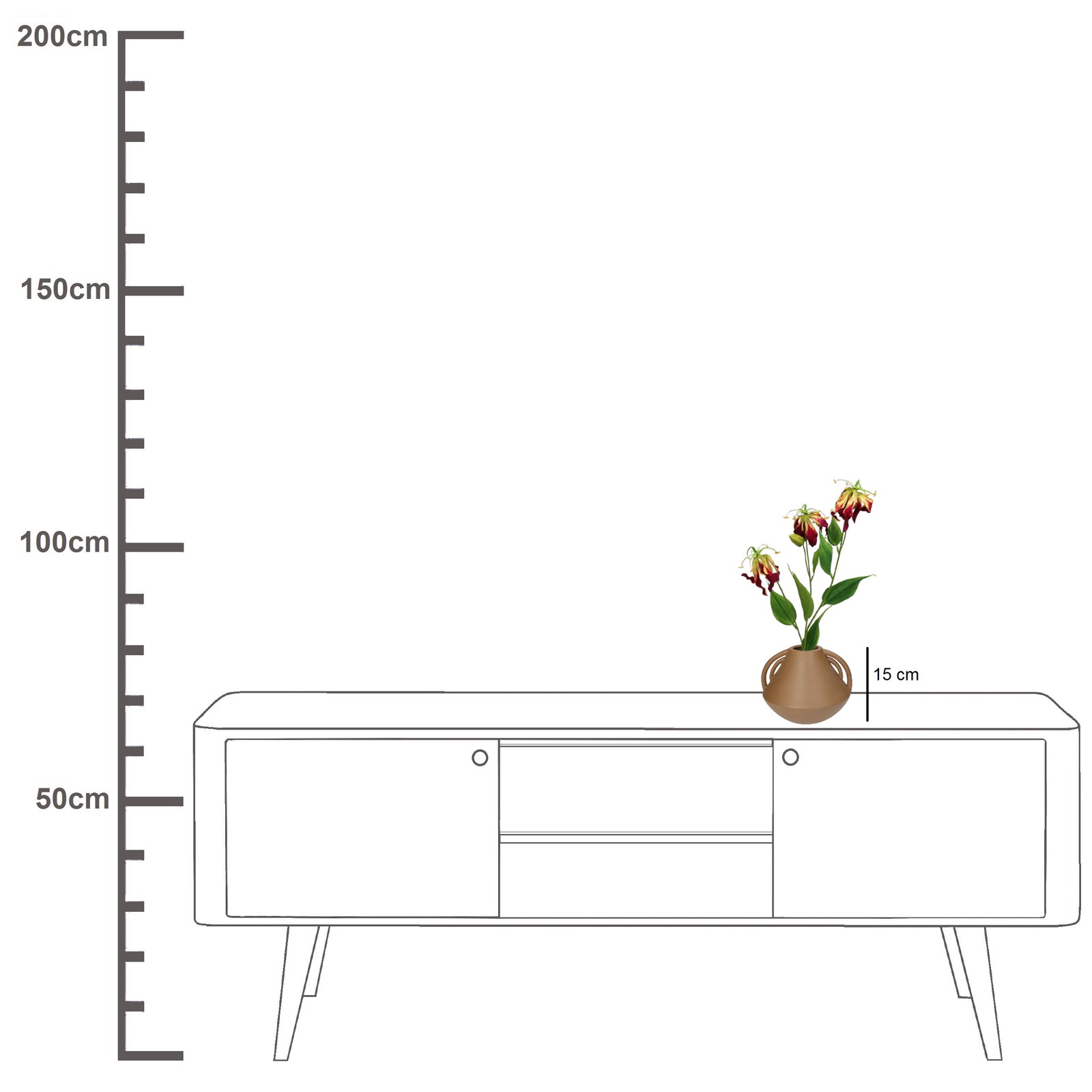 ■Vase Brown 15x18x18cm