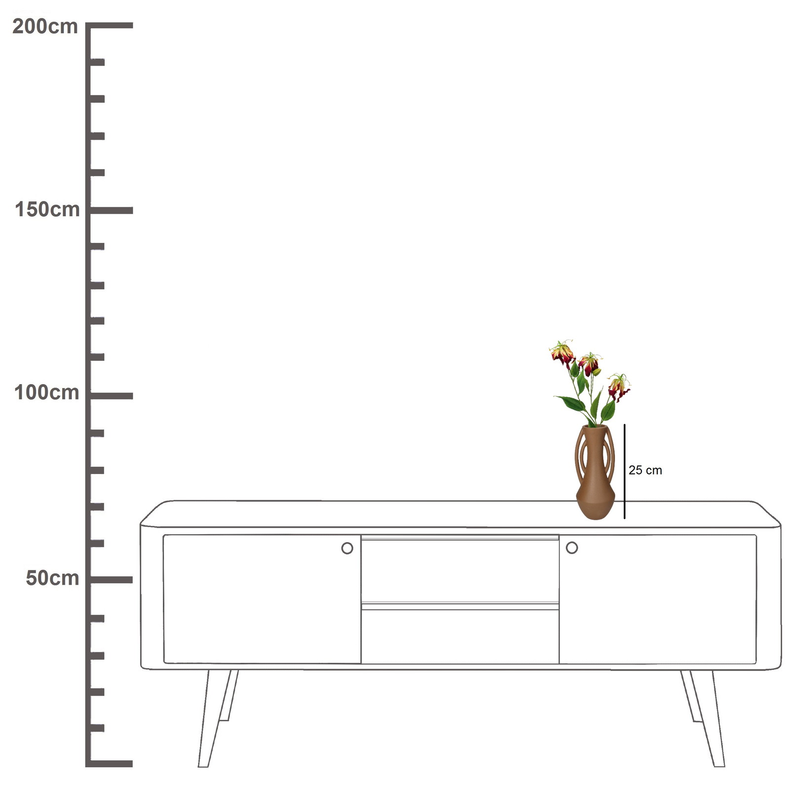 ■Vase Brown 25x11x12cm