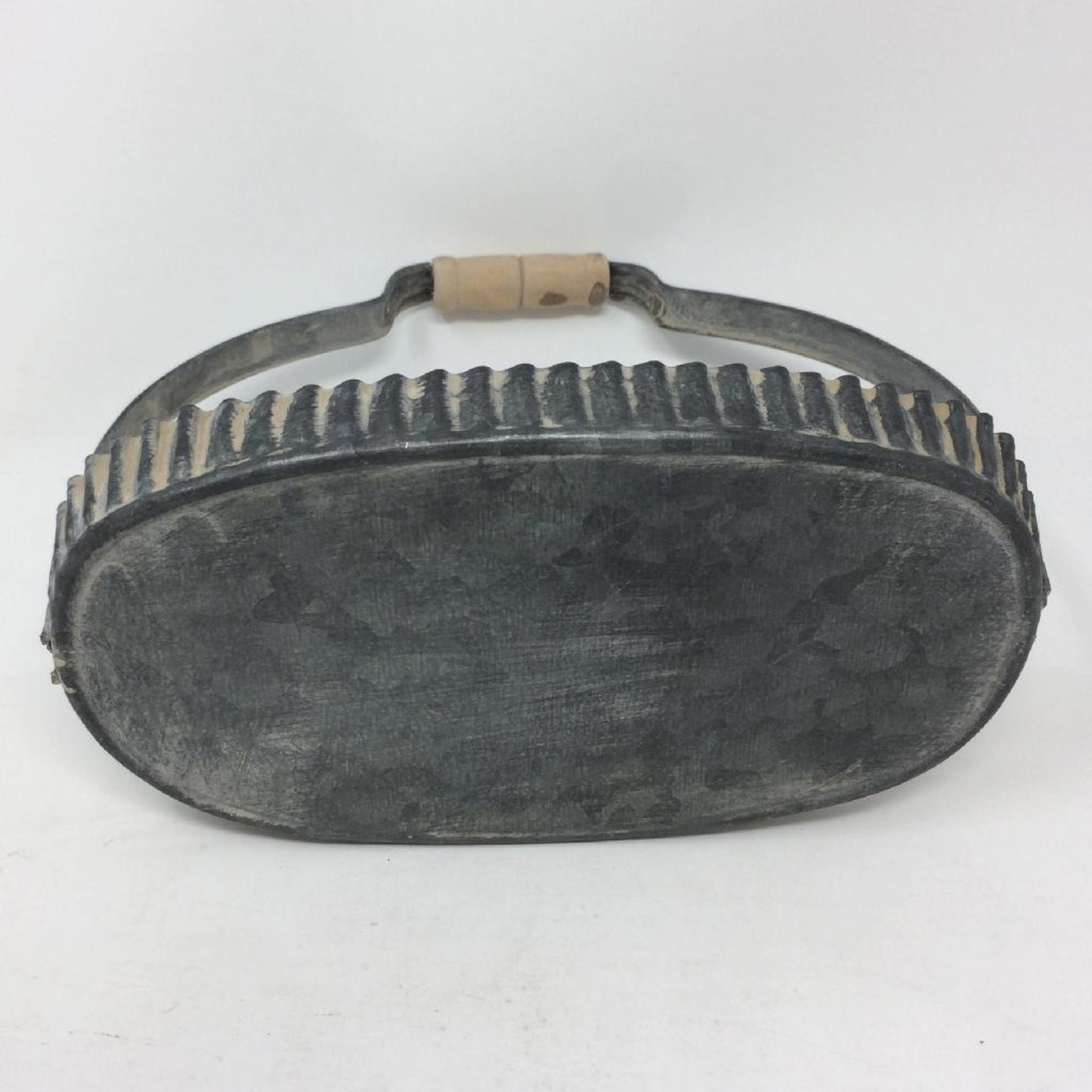 【個人宅配送不可】(4)ラギッド ハンドルブリキトレイ オーバル Sサイズ