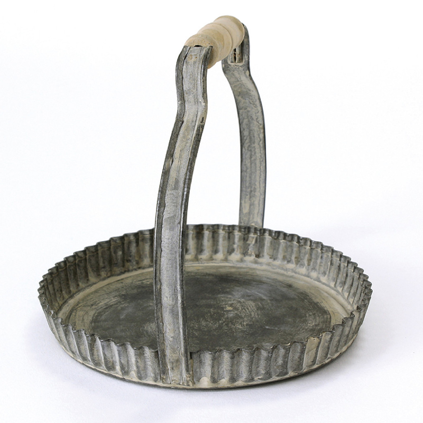 【個人宅配送不可】(4)ラギッド ハンドルブリキトレイ ラウンド Sサイズ