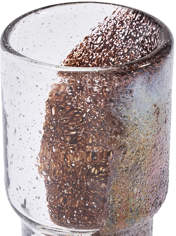 【個人宅不可】DGガラスステップロングポット&ソーサー8.5xH16 クリアMB