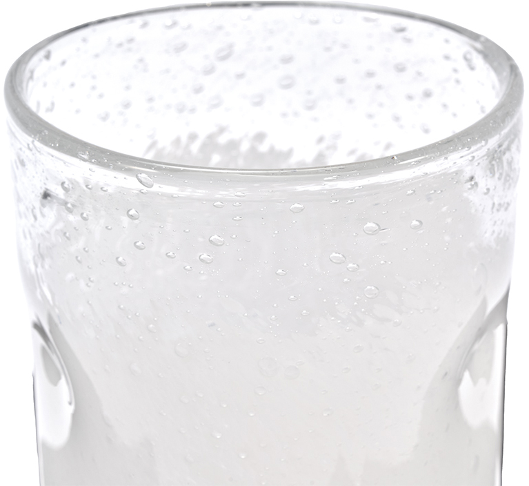 【個人宅不可】DGガラスナローポット&ソーサー10xH10 クリアホワイト