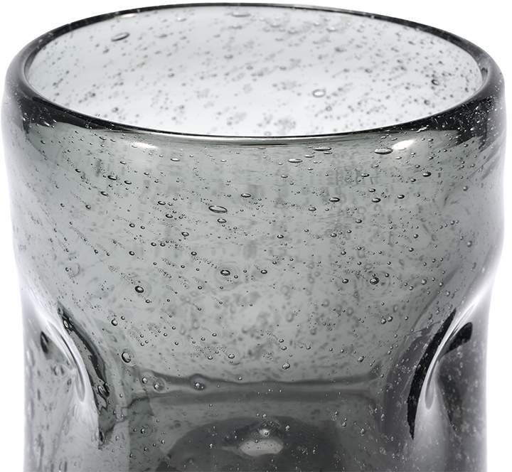 【個人宅配送不可】DGガラスナローポット&ソーサーφ10xH10 グレイ