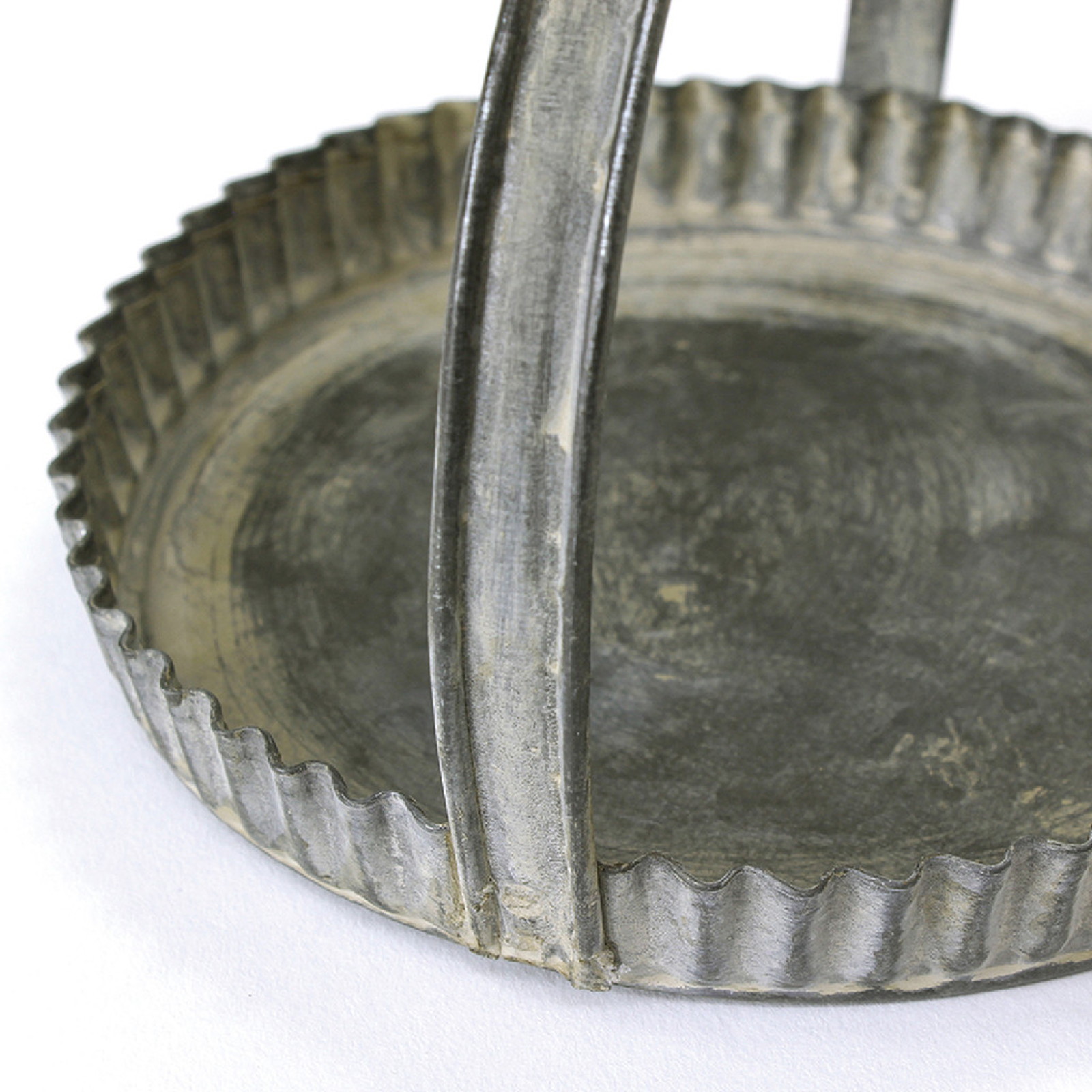 【個人宅配送不可】(4)ラギッド ハンドルブリキトレイ ラウンド Sサイズ