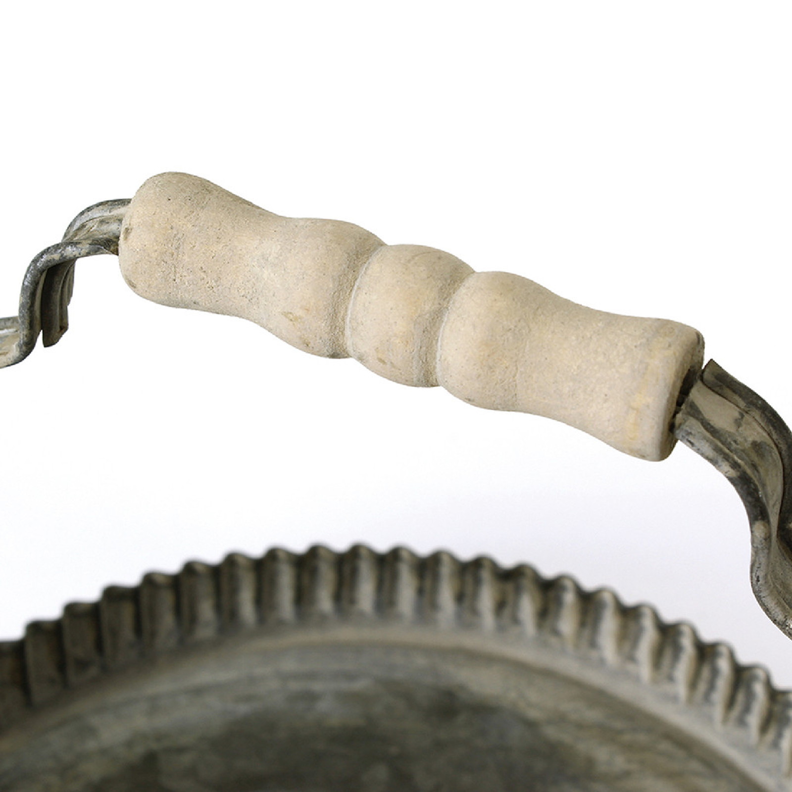 【個人宅配送不可】(3)ラギッド ハンドルブリキトレイ ラウンド Lサイズ