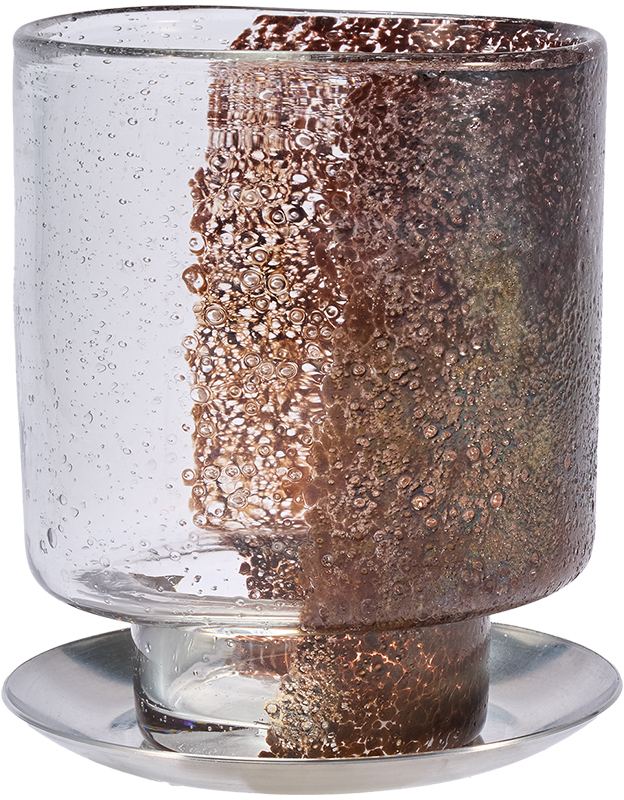 【個人宅不可】DGガラスステップポット&ソーサー10xH12 クリアMB