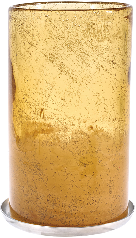 【個人宅不可】DGガラスピラーポット&ソーサー10xH19 サンシャイン