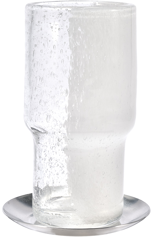 個人宅不可】DGｶﾞﾗｽｽﾃｯﾌﾟﾛﾝｸﾞﾎﾟｯﾄ&ｿｰｻｰ8.5xH16 ｸﾘｱﾎﾜｲﾄ: フラワー