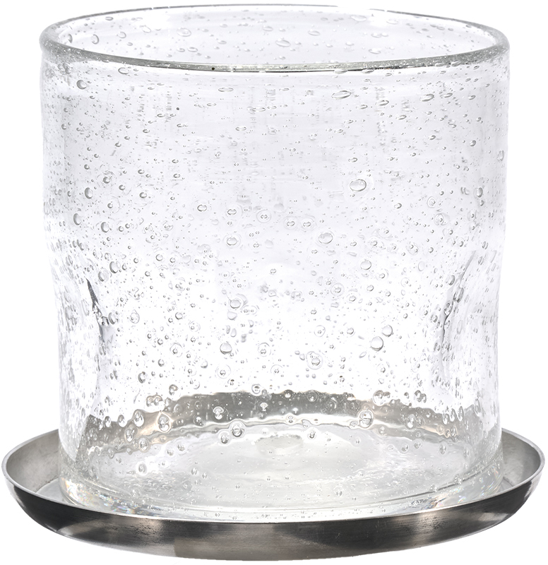 【個人宅不可】DGガラスナローポット&ソーサー10xH10 クリアー