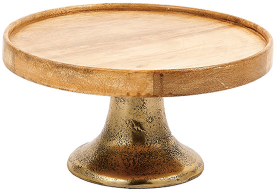 【個人宅配送不可】AMウッドプレートスタンドゴールド φ30xH15.5