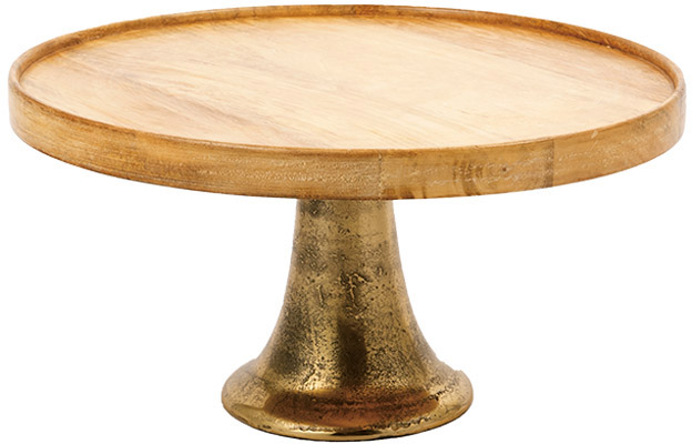 【個人宅配送不可】AMウッドプレートスタンドゴールド φ40xH20