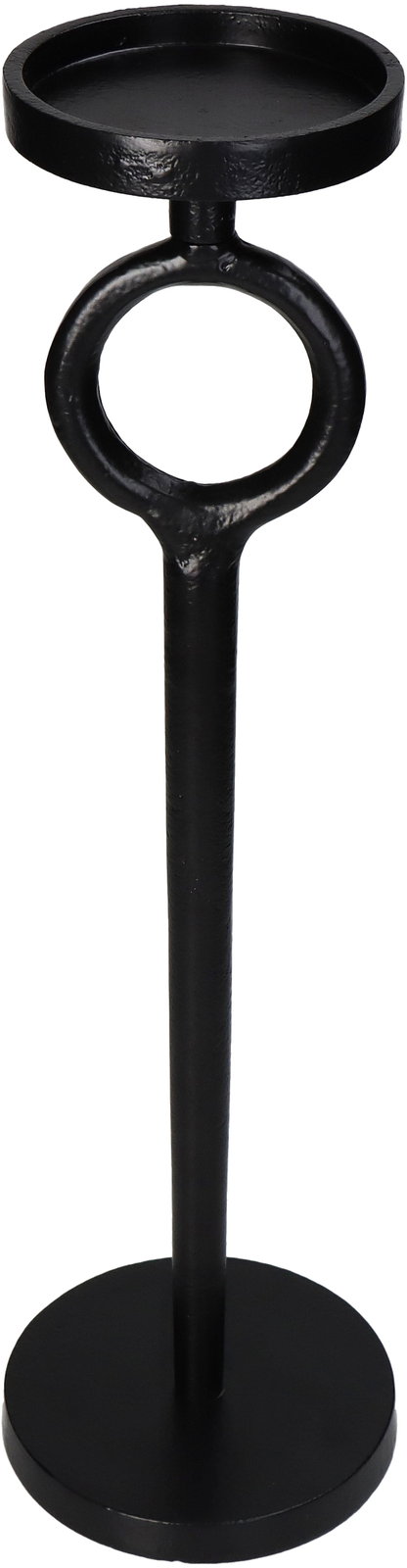 Candle Holder Aluminium Black 11.5x11.5x36.5cm
