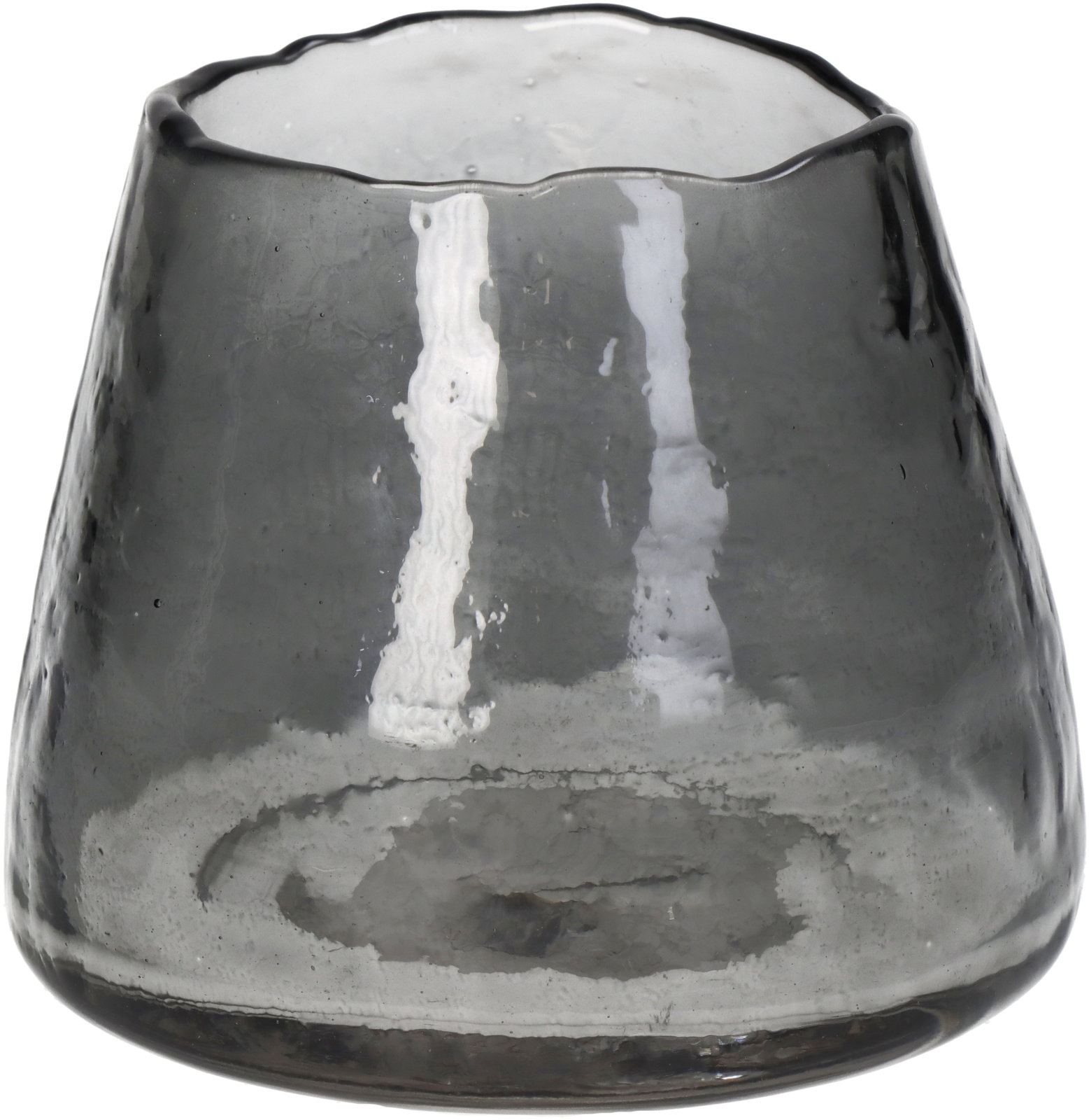 Candle Holder Glass Grey