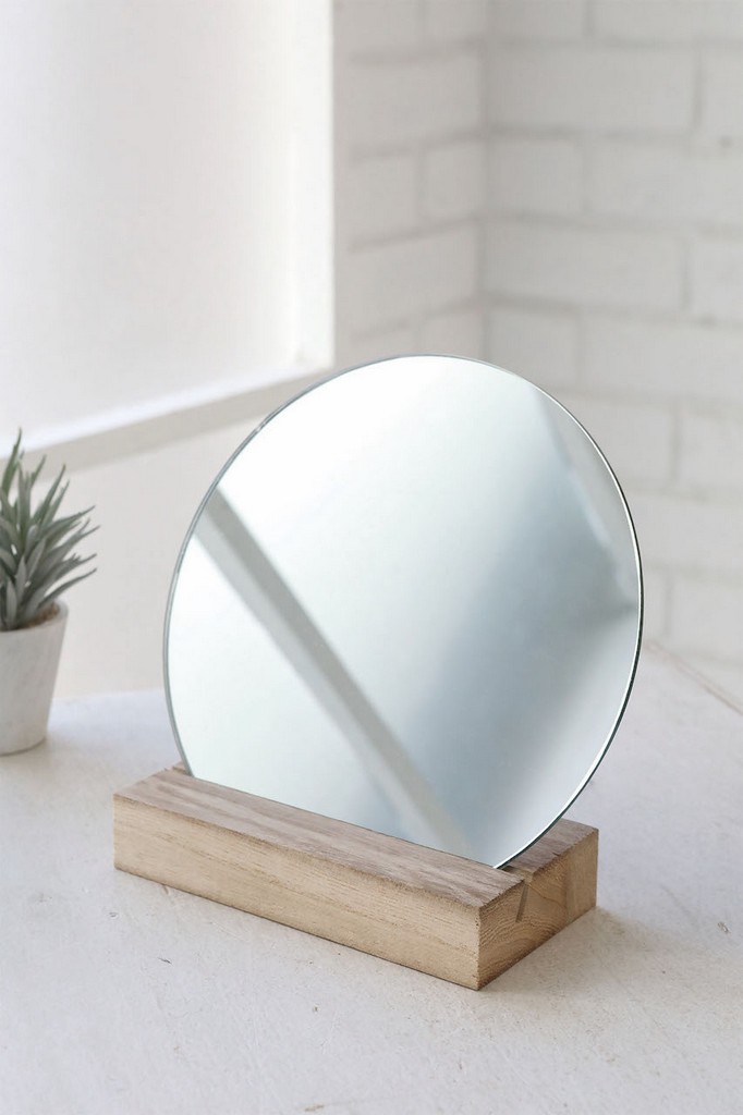 【個人宅不可】ウッドベース・ラウンドミラー