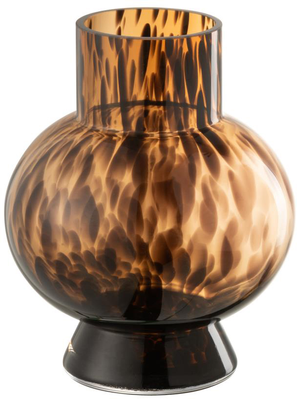 VASE BALL DOT BROWN GLASS S (17x17x215)