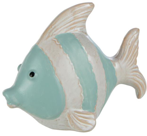 FISH PORCELAIN WHITE/AZURE S (16x7x13)