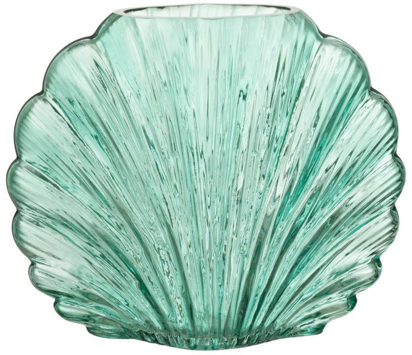 VASE SHELL GLASS AZURE S (20x10x17)