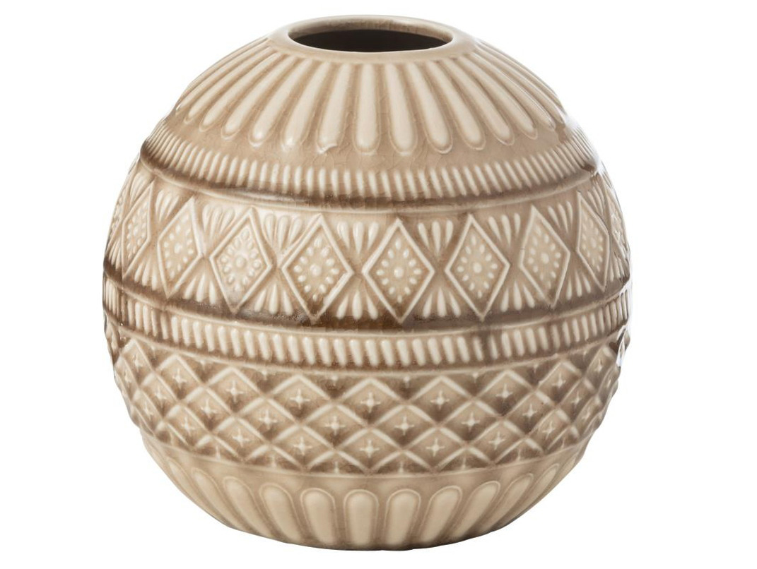□VAAS BALL ETNISCH PORS BEIGE L: フラワーベース・鉢カバー ｜ YDM