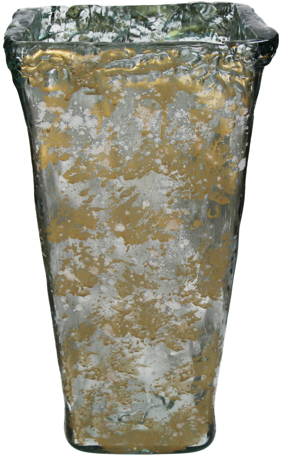 Vase Recycled Glass Gold 20x20x40cm