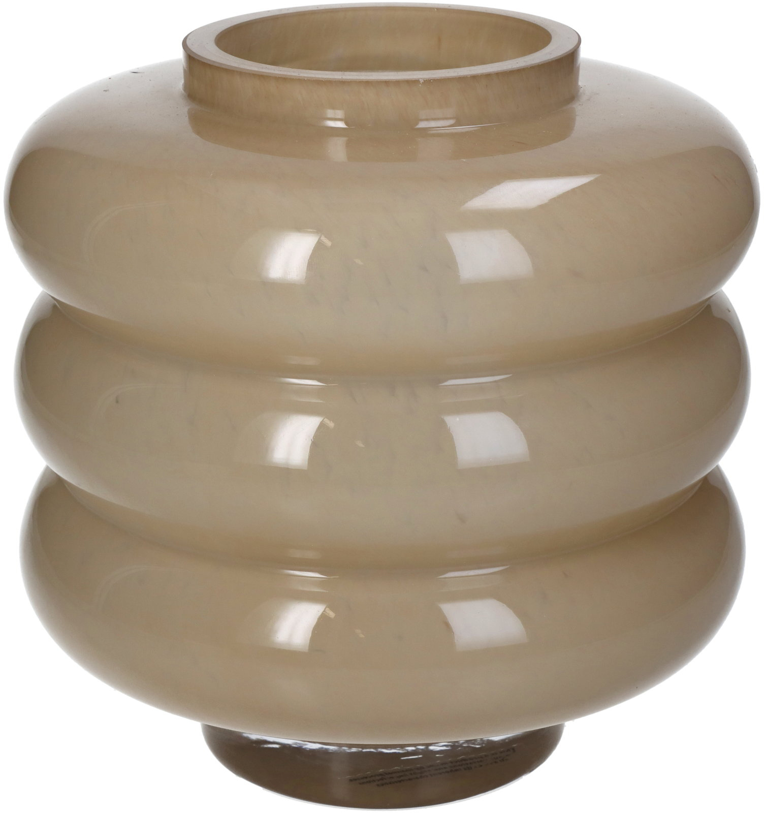 Vase Glass Beige 18x18x18cm