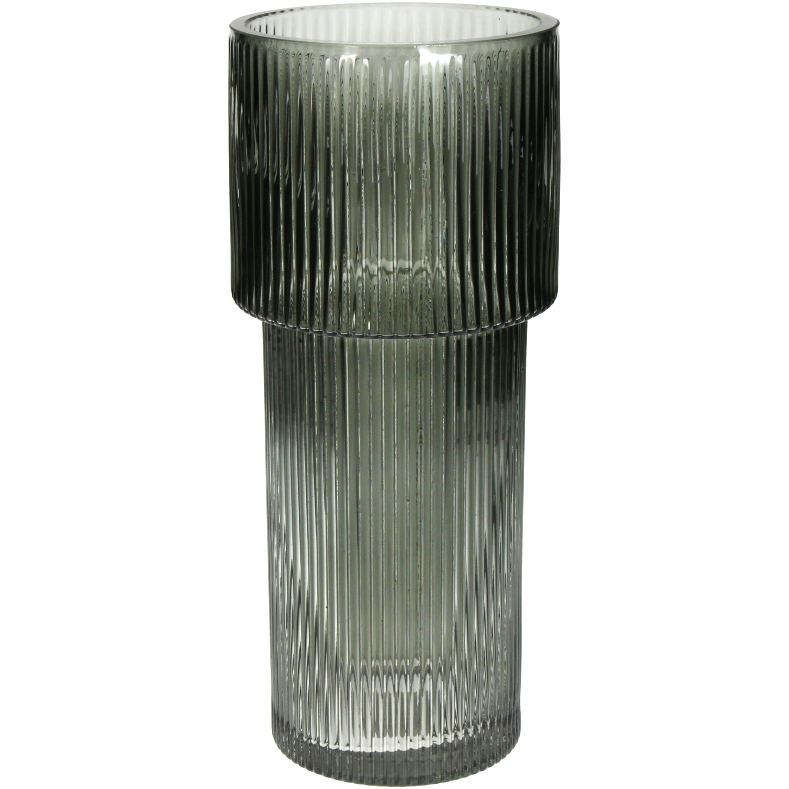■Vase Stripe Glass Grey