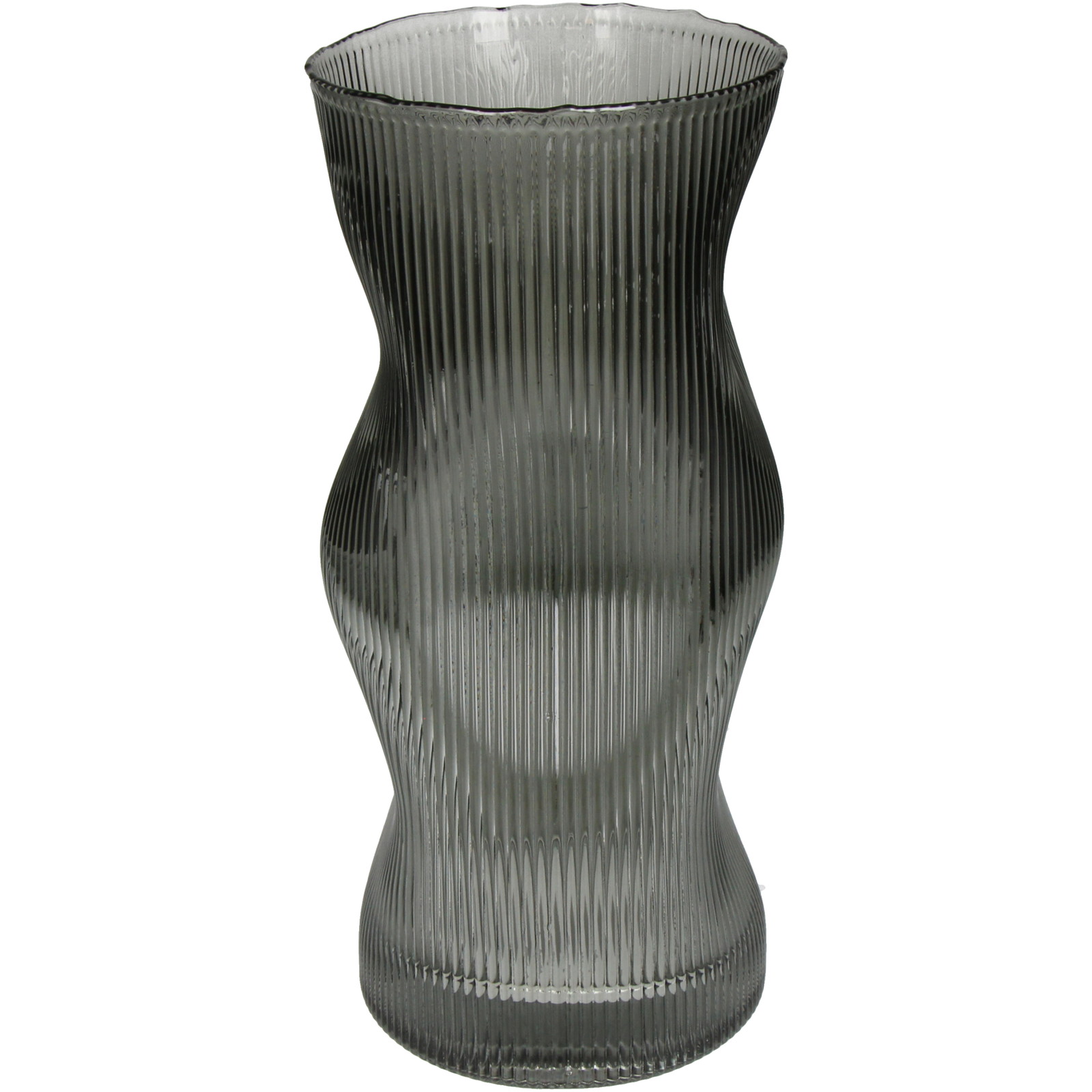 ■Vase Stripe Glass Grey