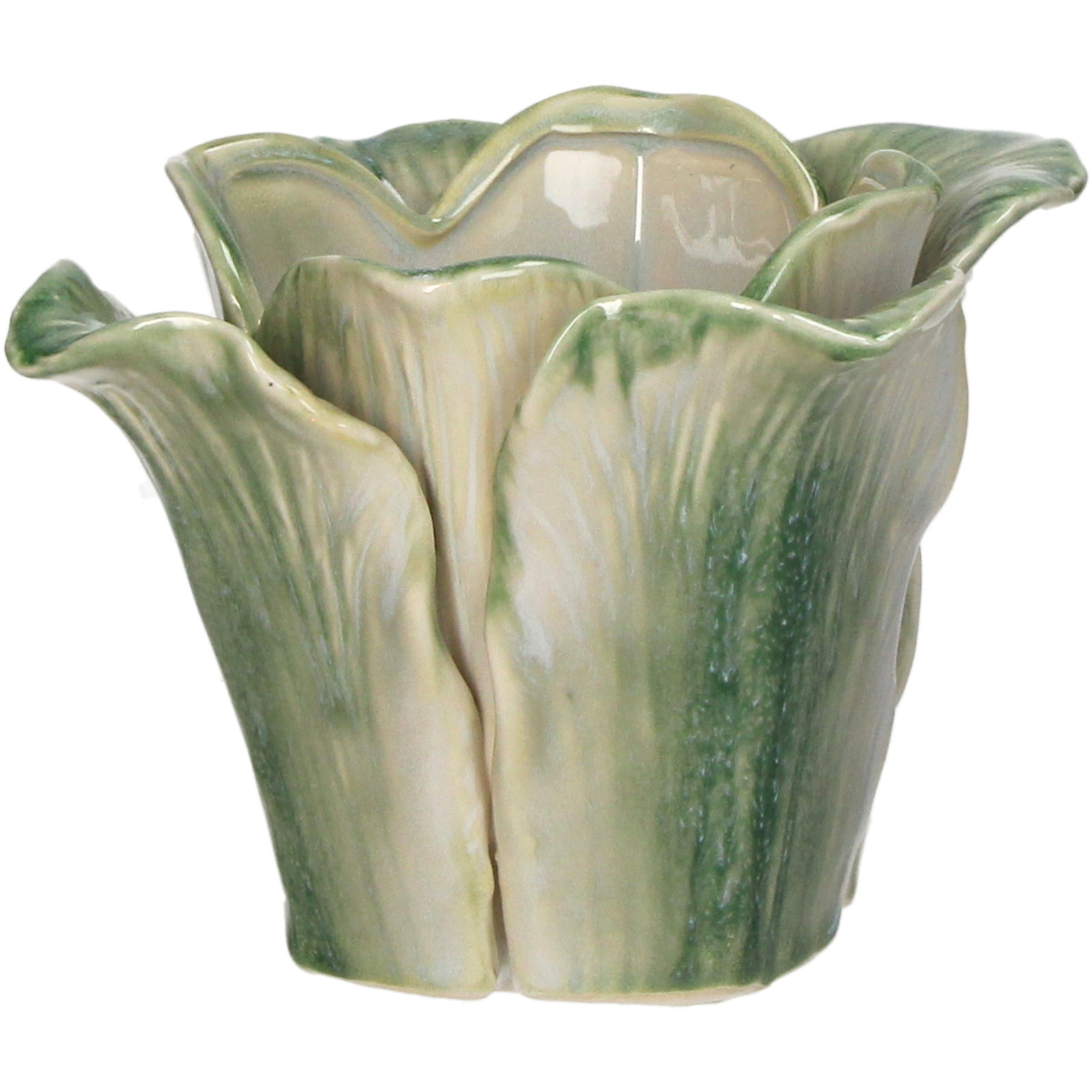 ��Planter Cabbage Stoneware Green
