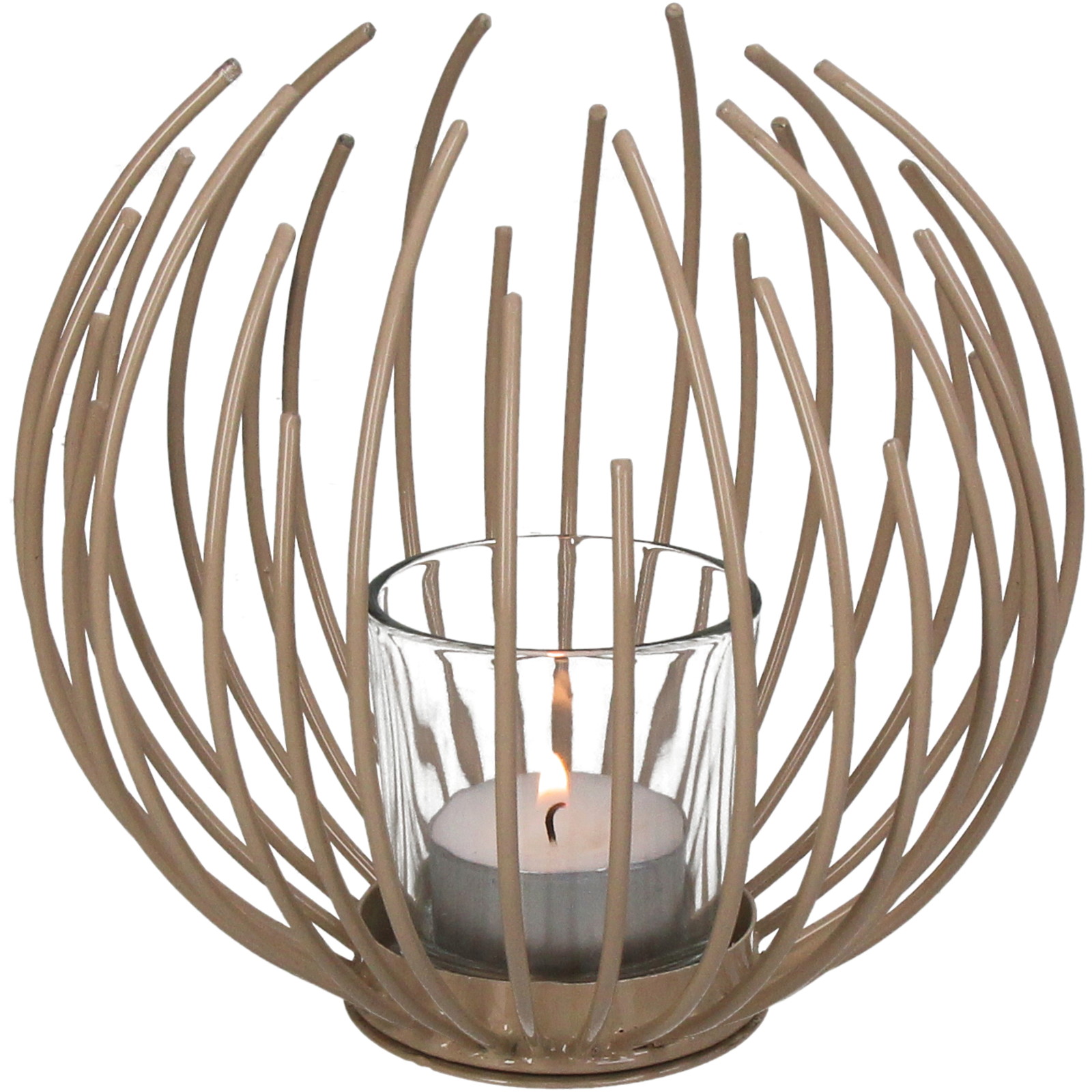 Candle Holder Iron Beige