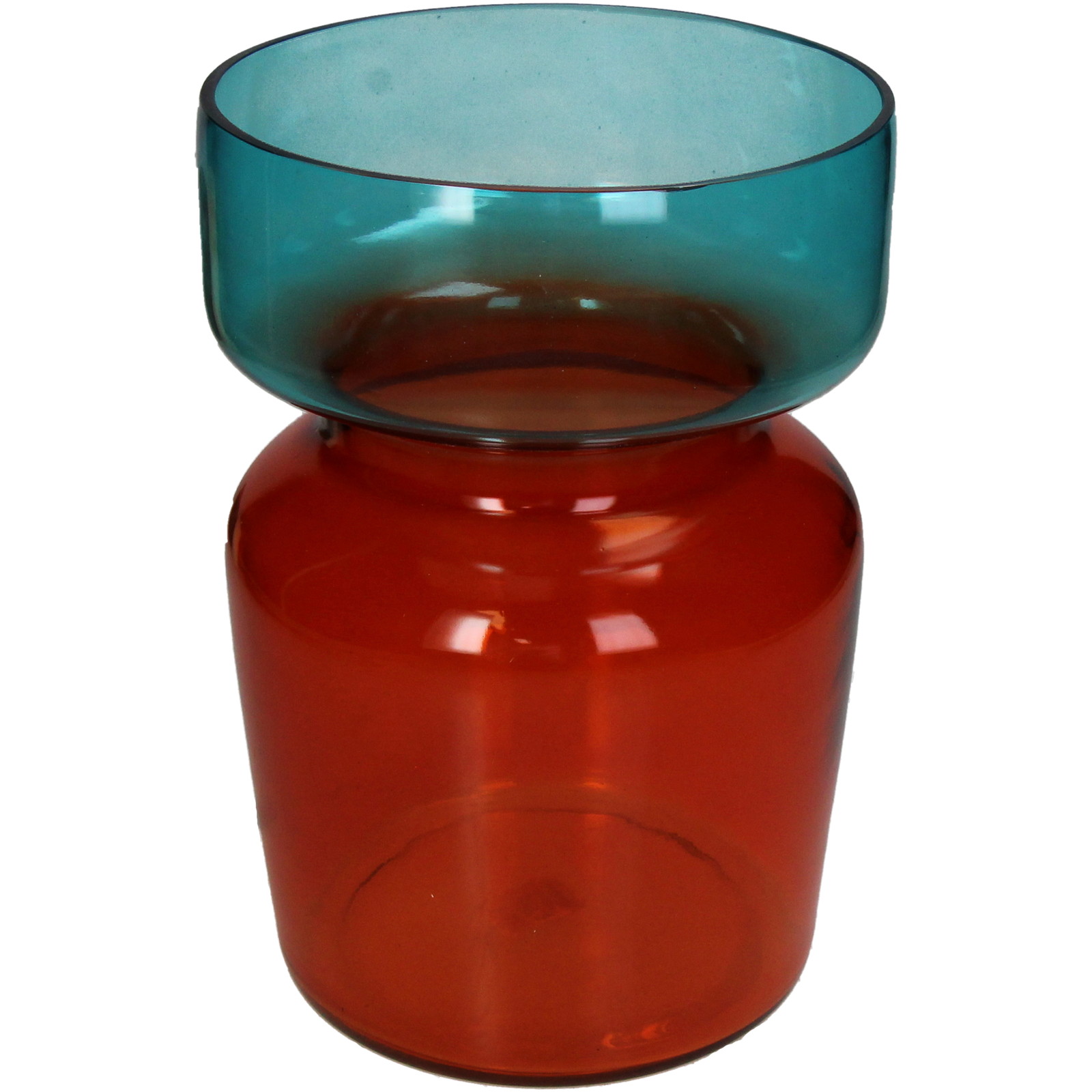 ■Vase Two Tone Glass Multi 18x18x25cm