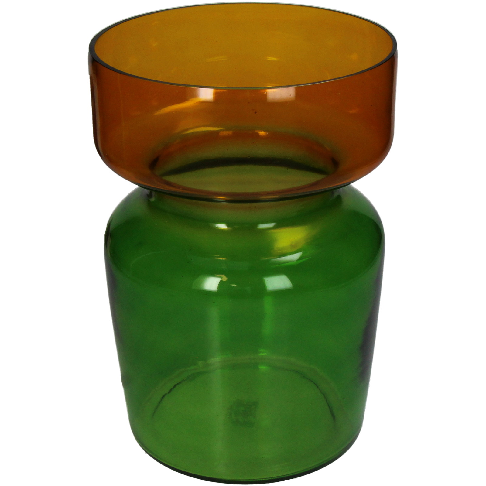 Vase Two Tone Glass Multi 18x18x25cm