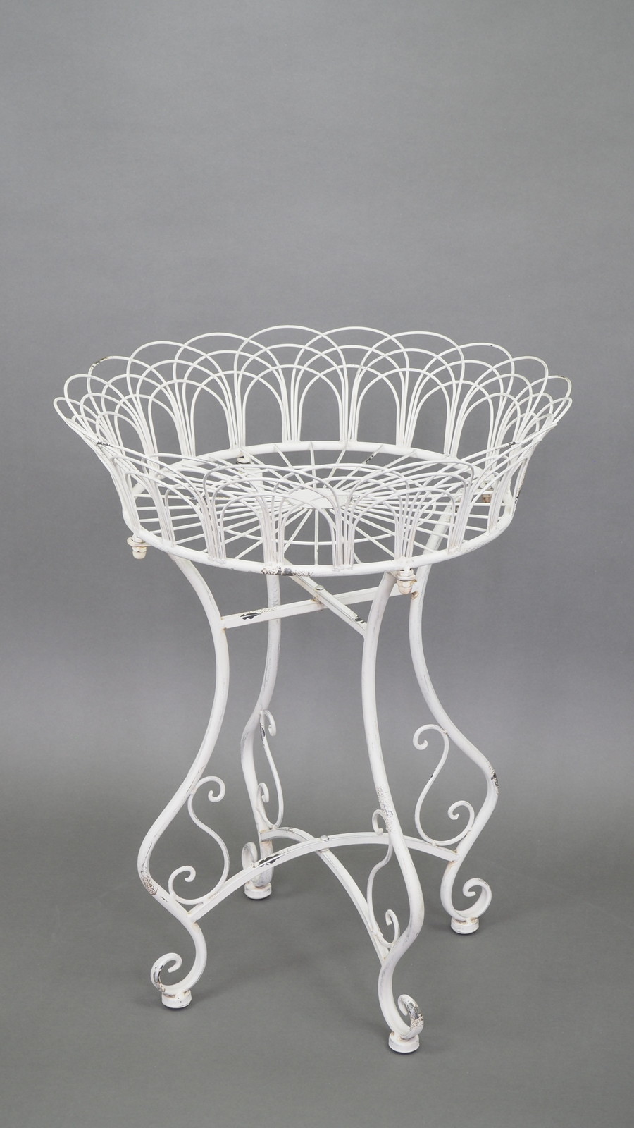 【個人宅配送不可】フラワープラントテーブルホワイト